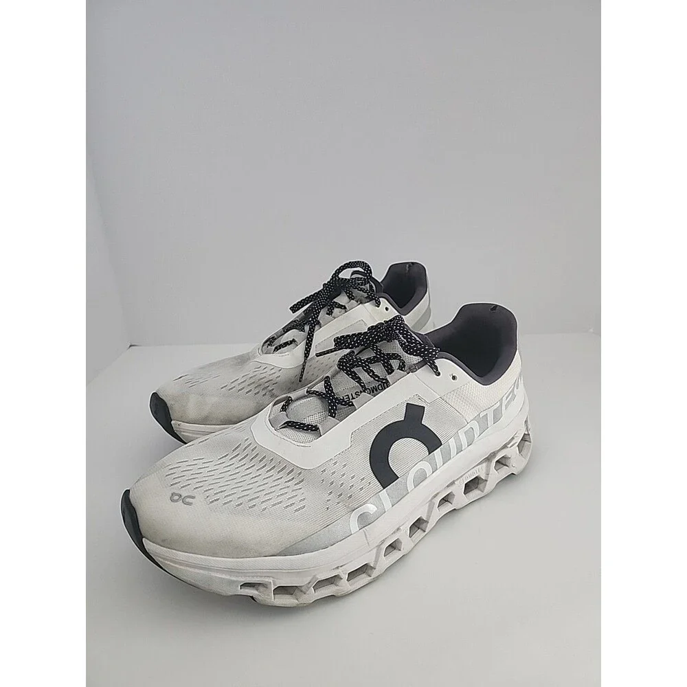 Size 12.5 Cloudmonster Exclusive White Black On Cloud Running Sneakers Men's Run